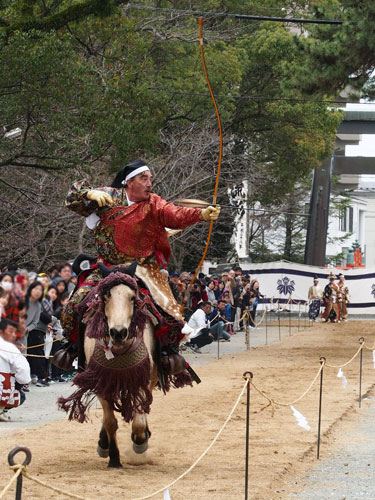 2017年3月　福岡・柳川市　三柱神社　流鏑馬奉納