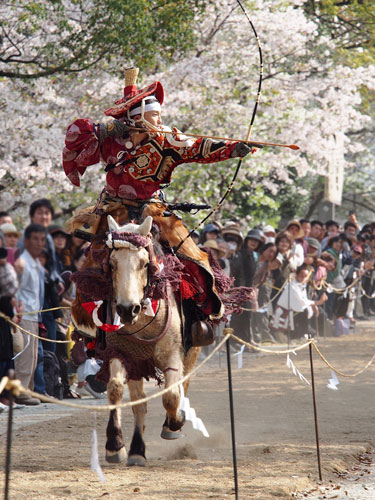 2018年4月　福岡・柳川市　三柱神社　流鏑馬奉納