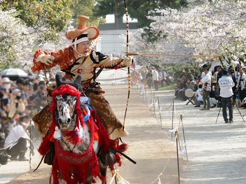 2018年4月　福岡・柳川市　三柱神社　流鏑馬奉納