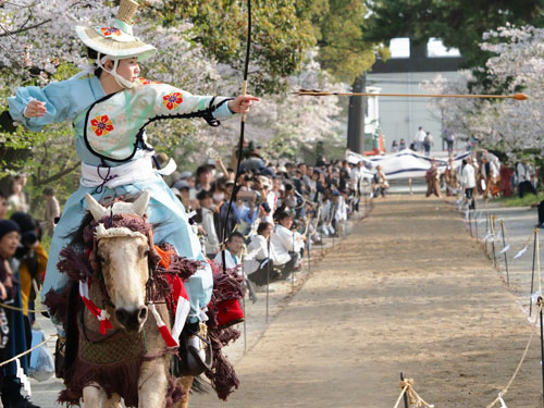 柳川市　三柱神社　流鏑馬奉納　　平騎射　宮嶋　さとみ